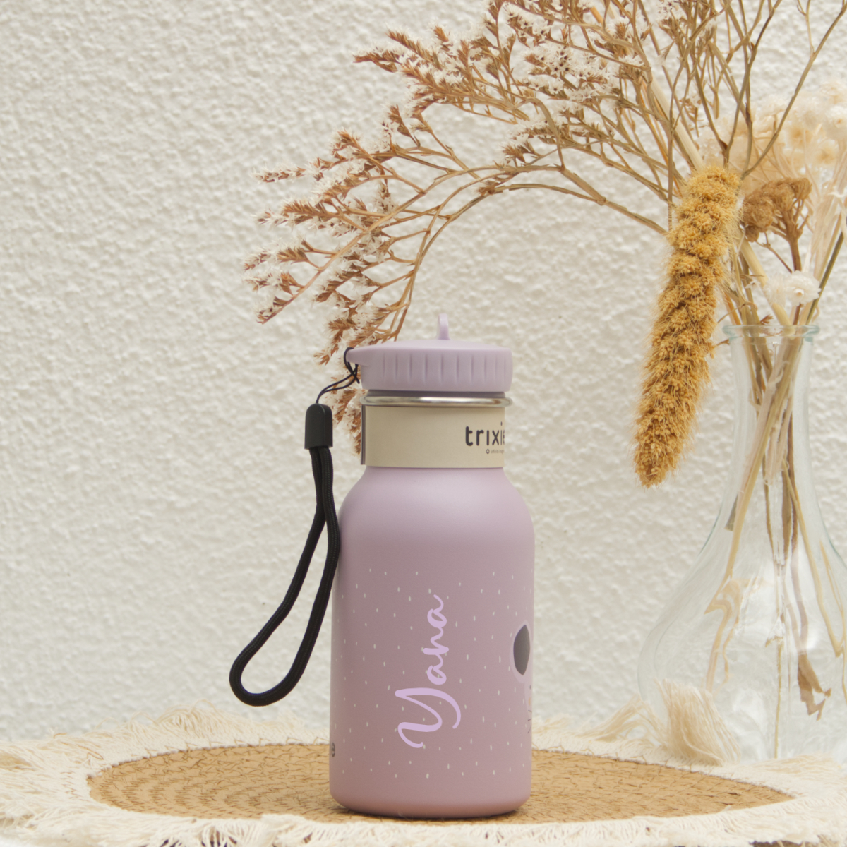 Wasserflasche, pinkfarbene Flasche, trinkflasche wiederverwendbar, musterflasche, glänzende Muster