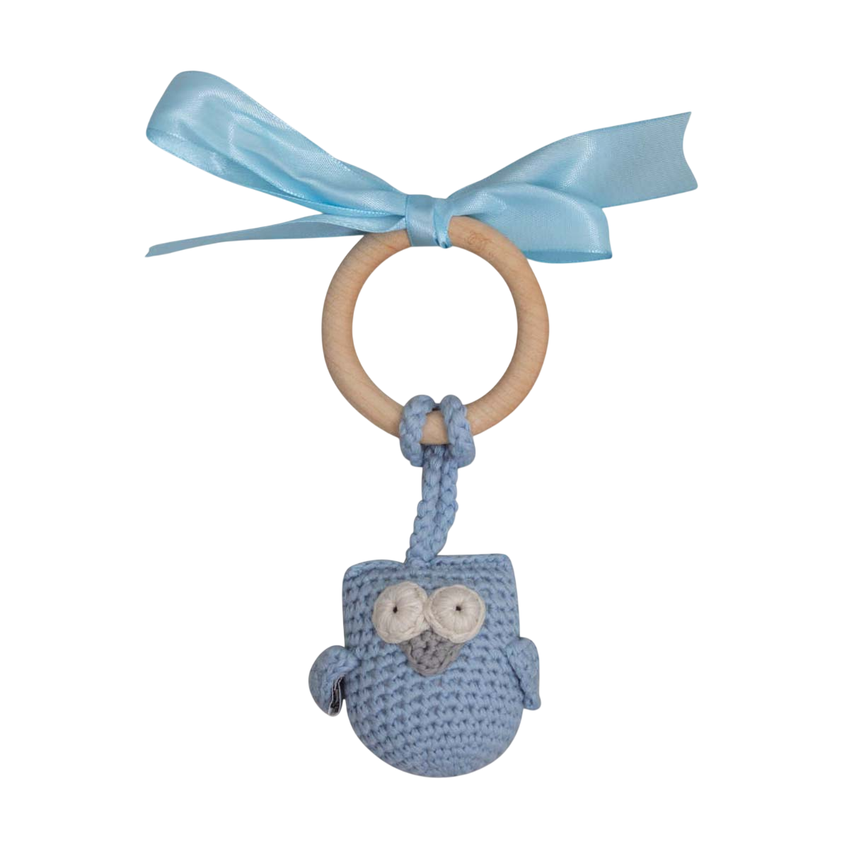 Kindertier, Katzenspielzeug, amigurumi, Blau, Rundholzring