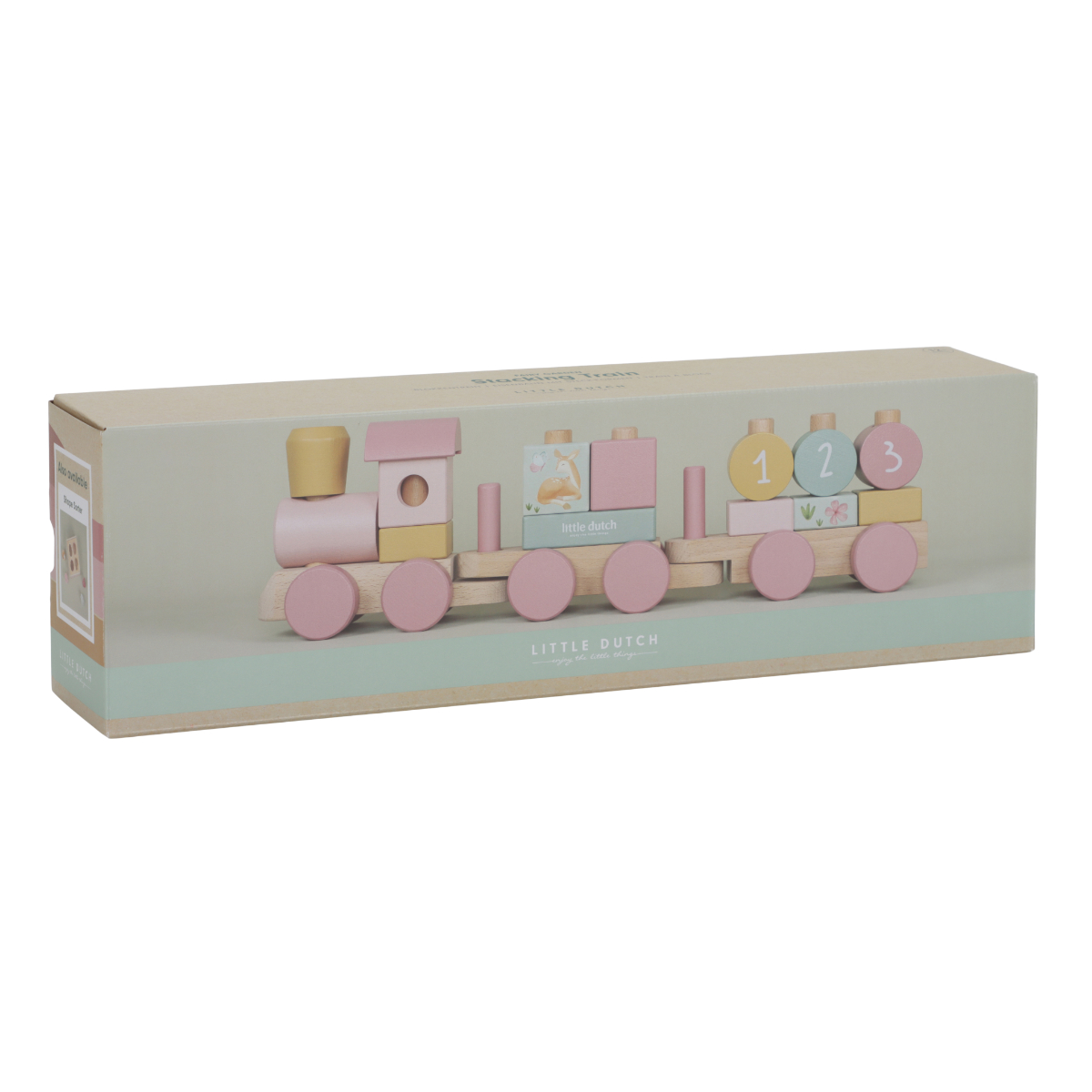 Holzspielzeug, Kauflokomotive, Puzzlespielzeug, Holzwagen, Pastellfarben