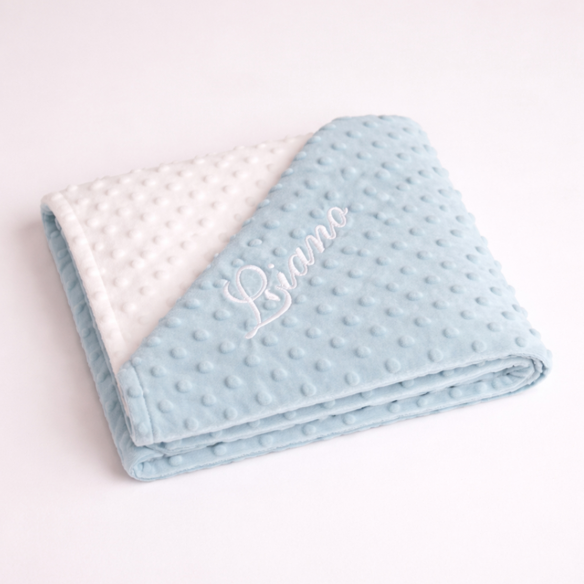 Decke, Minky, Baby, Blau, gerippt