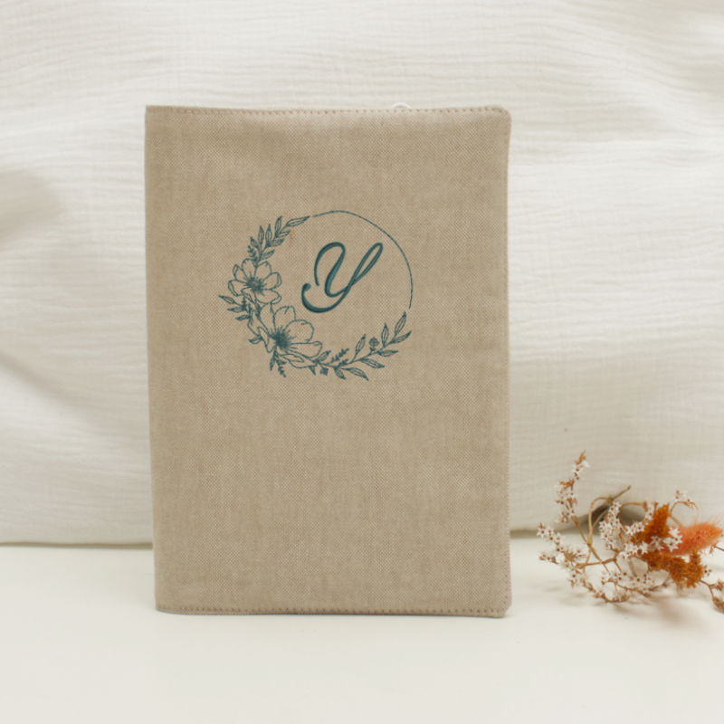 Tasche, Beutel, Leinen, Kreislogo, Blätterkranz