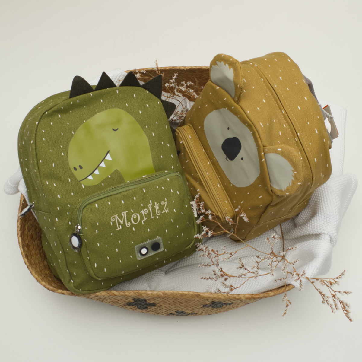 Rucksack, Kinder-Rucksack, Dinosaurier-Design, Grüner Rucksack, Backpack mit Dino-Motiv