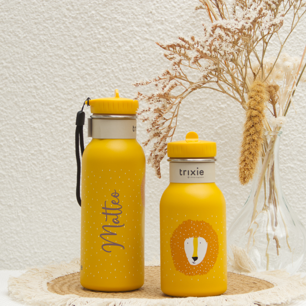 Wasserflasche, Trinkflasche, Gelb, Doppelset, Muster