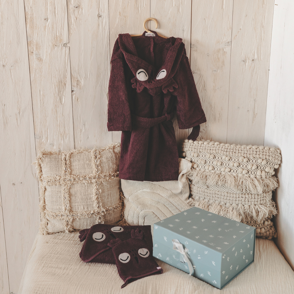 Bademantel, Kinder, Lila, Aufhängung, Geschenkset