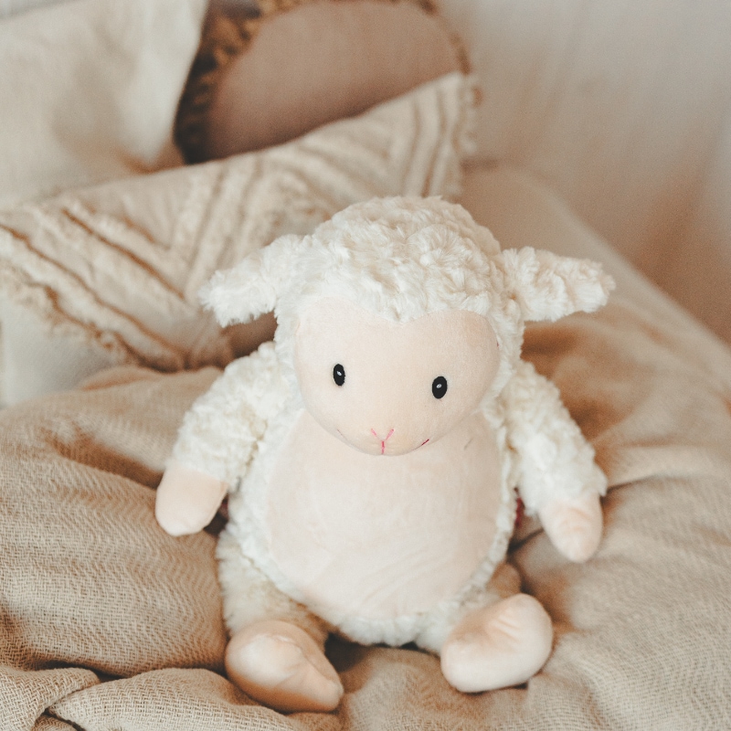 Plushie, Schaf-Plush, weißer Plüsch, weicher Spielzeug, süßes Stofftier