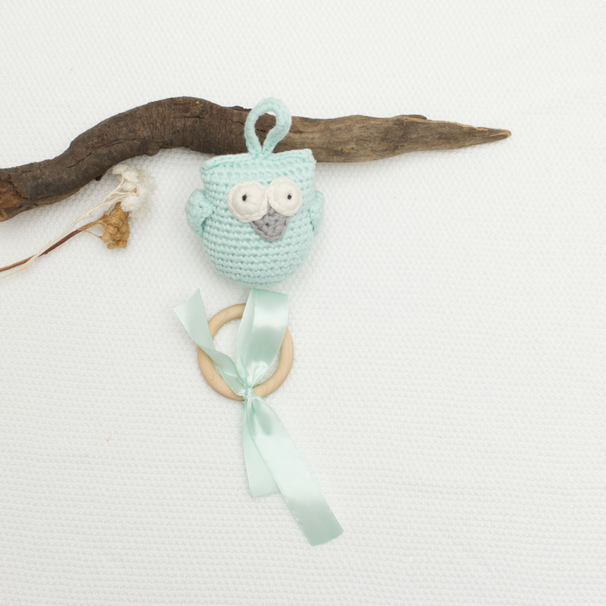 amigurumi, klein, haftier schlüsselanhänger, baum Schmuck, mintgrün