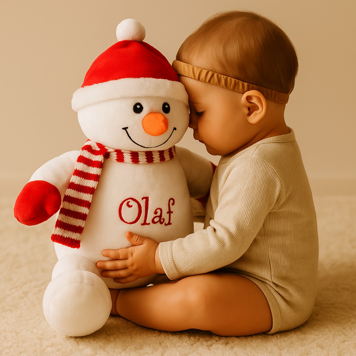 Plüschtier, Schneemann, Weihnachtsfigur, Kuscheltier, Stofffigur