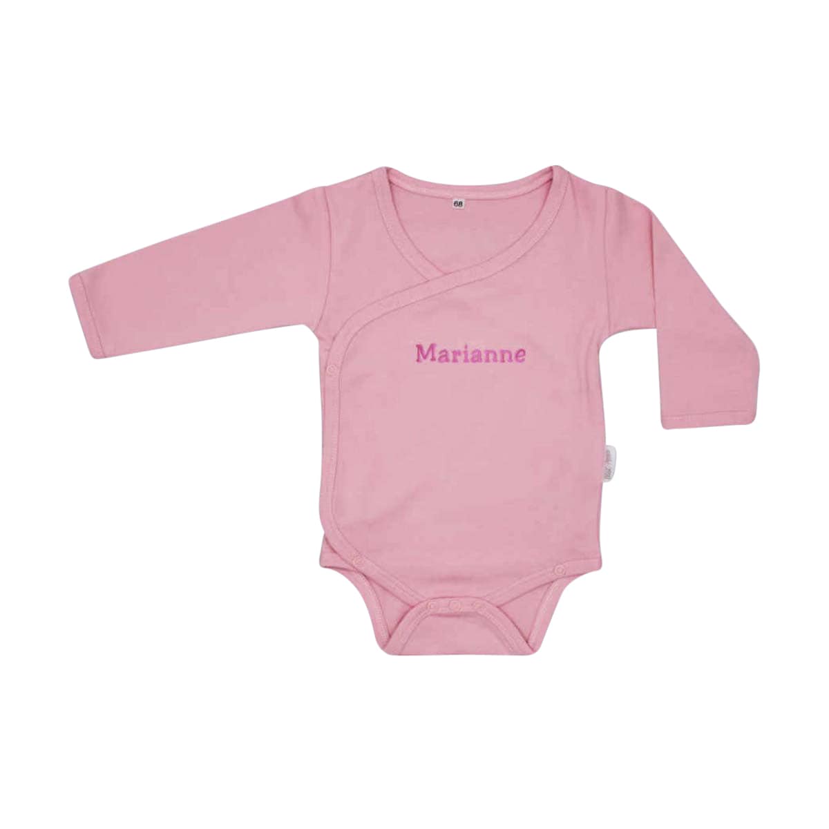 Baby, Rosa, Langarm-Body, V-Ausschnitt?, Personalisierter Name
