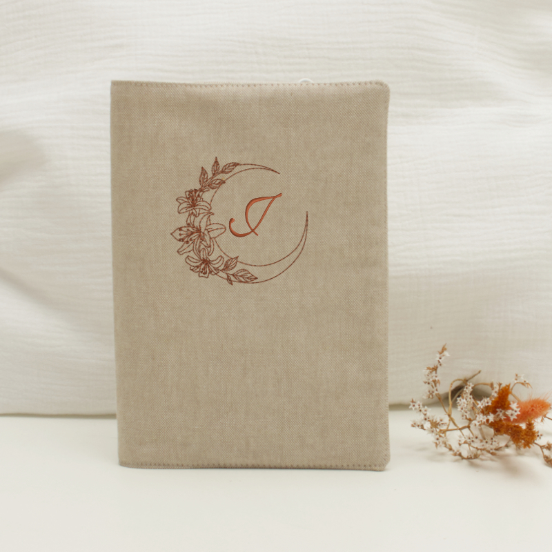 Laptophülle, Schutzhülle, Canvas, Beige, Kreis-Muster