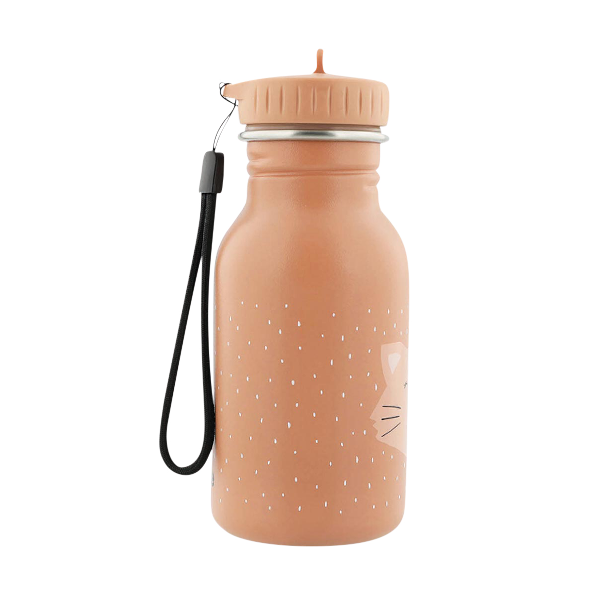 Wasserflasche, Trinkflasche, rosafarbene Flasche, Strohschnur, perforiertes Muster