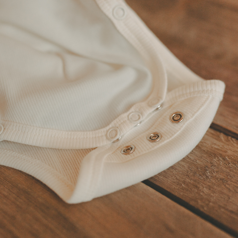bodysuit, snap closures, beige, cotton, babywear
