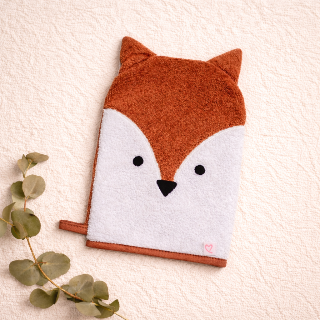 Kindergarten-Tuch, Foxen-Motiv, Kuscheltuch, Stoffhandtuch, Kinderdecke