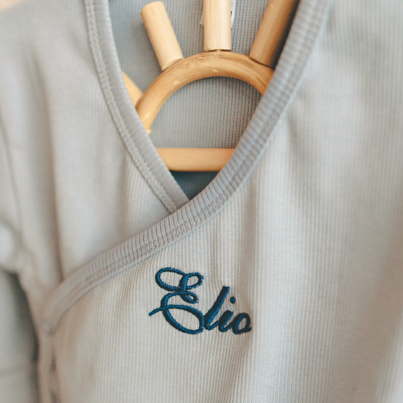 rosary, Embroidery, Logo, blaues-stitching, grau-farbton