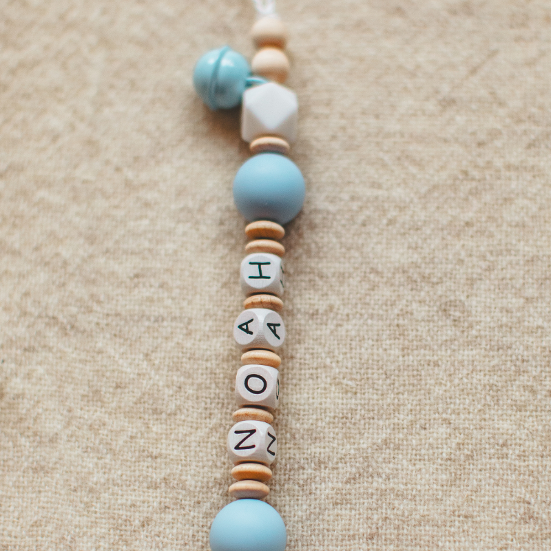 baby, perlen, silicone, buchstaben, kette