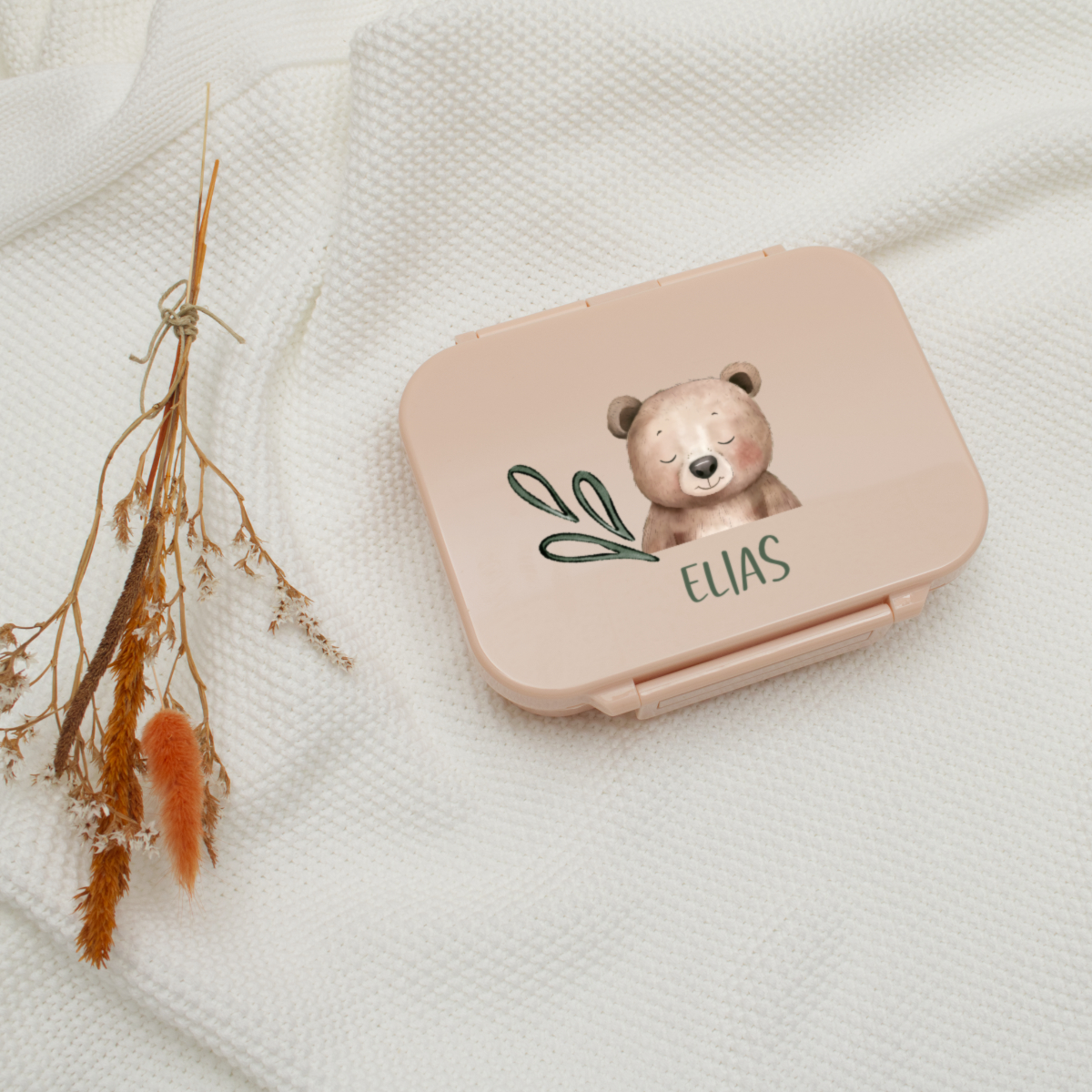 Kinderbrotbox, Lunchbox, Plastikbox,  teddy bear, Personalisierte Box