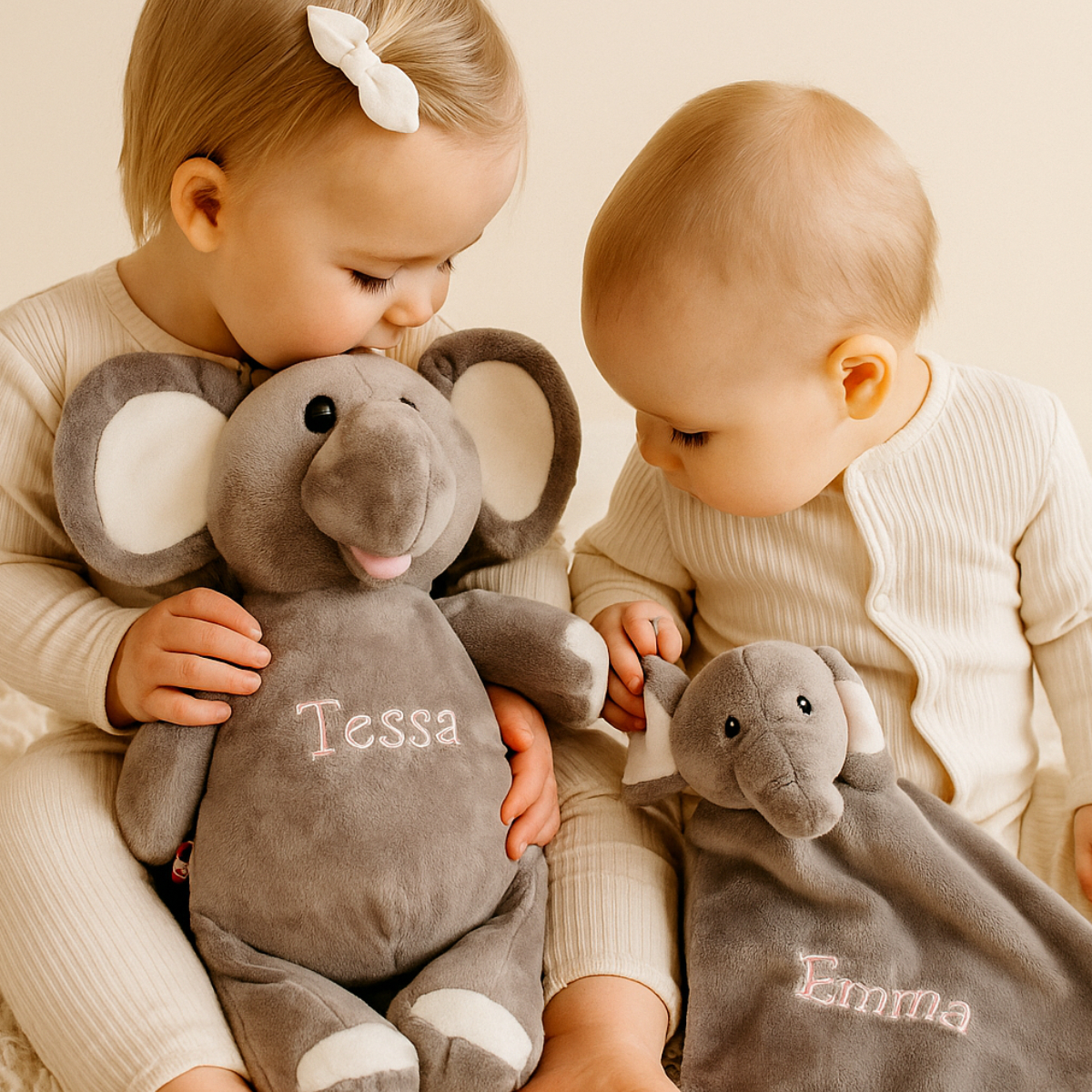 Kinder, Kuscheltier, Elefant, Grau, Personalisiert