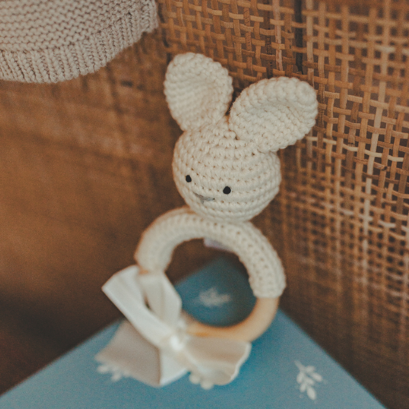 amigurumi, häkeln, anhaenger, bunny, holzring
