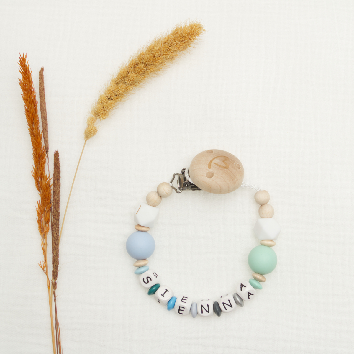 baby, teething, perlenkette, armband, holz