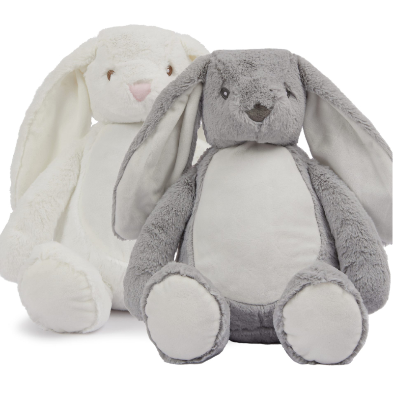 Plüsch, Kuscheltier, Hase, grau, weiß