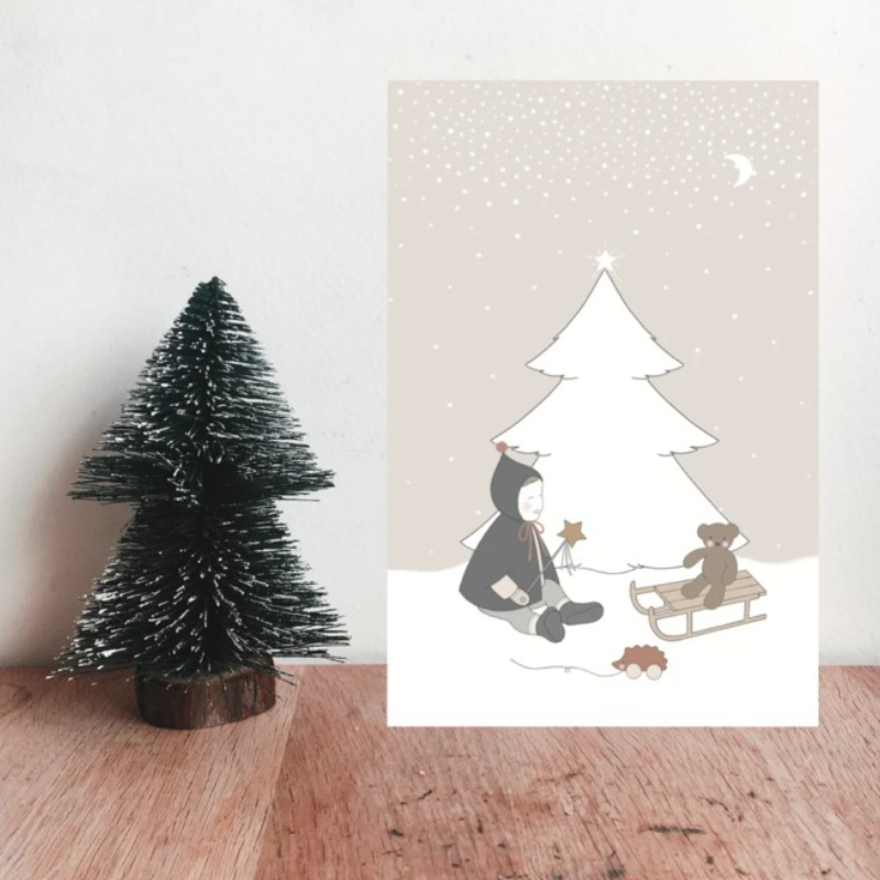 Weihnachtskarte, Winter, Karte, Tannenbaum, Sitzerlebnis