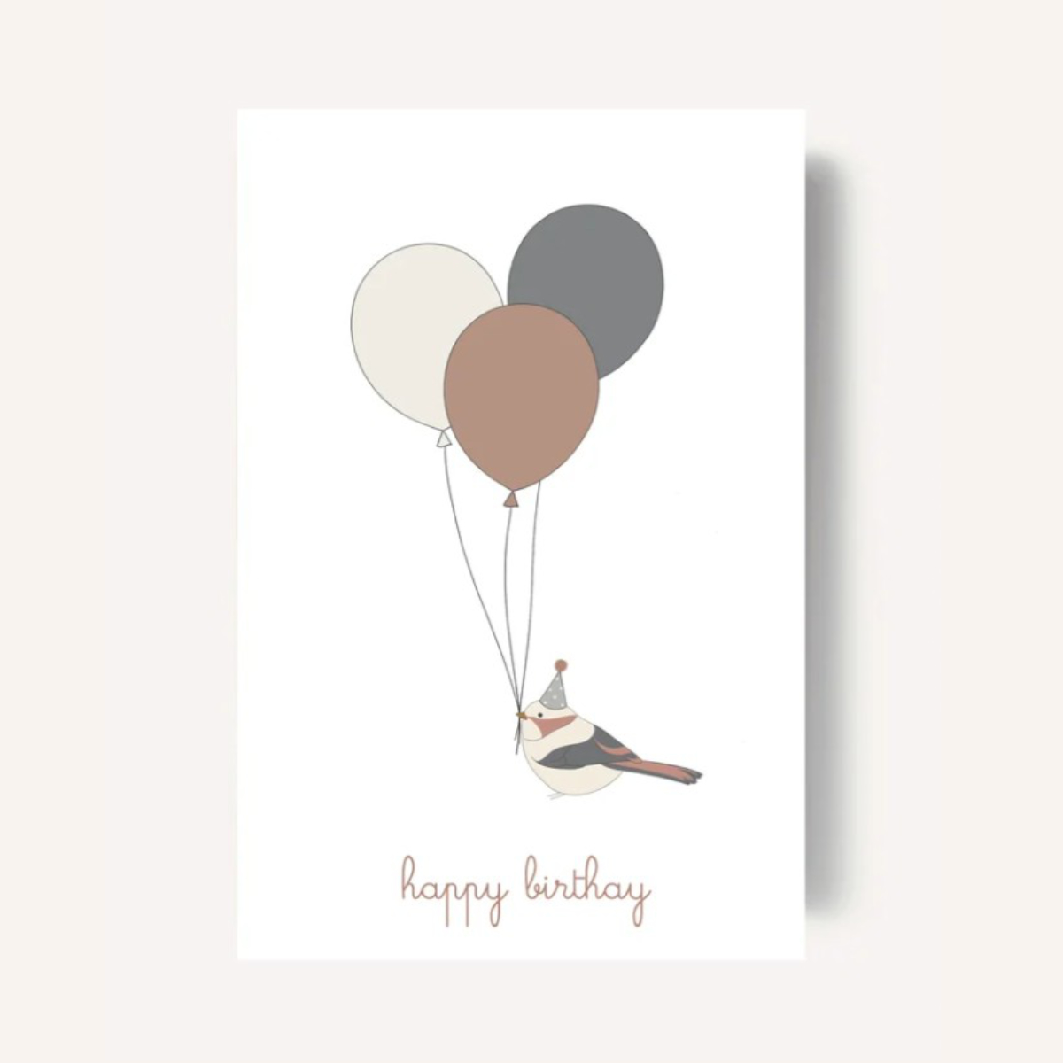 Ballon, Vogel, Geburtstag, Karte, Pastell