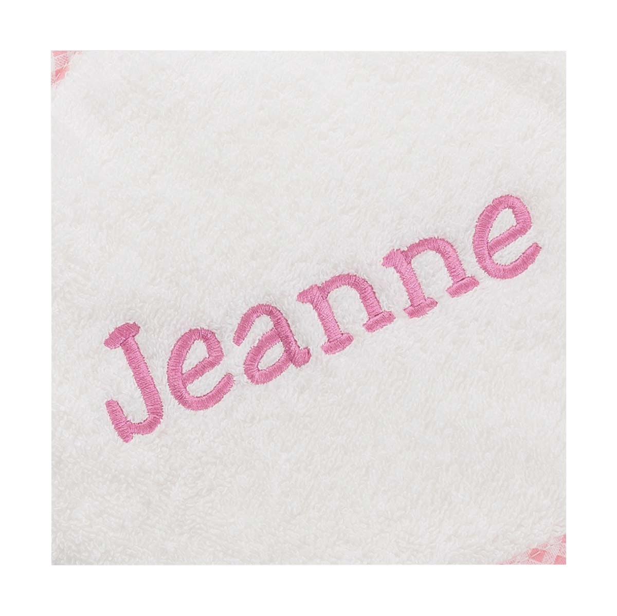 Handtuch, Weiß, Pinkes Stickerei, Text, Handtuch mit Schrift