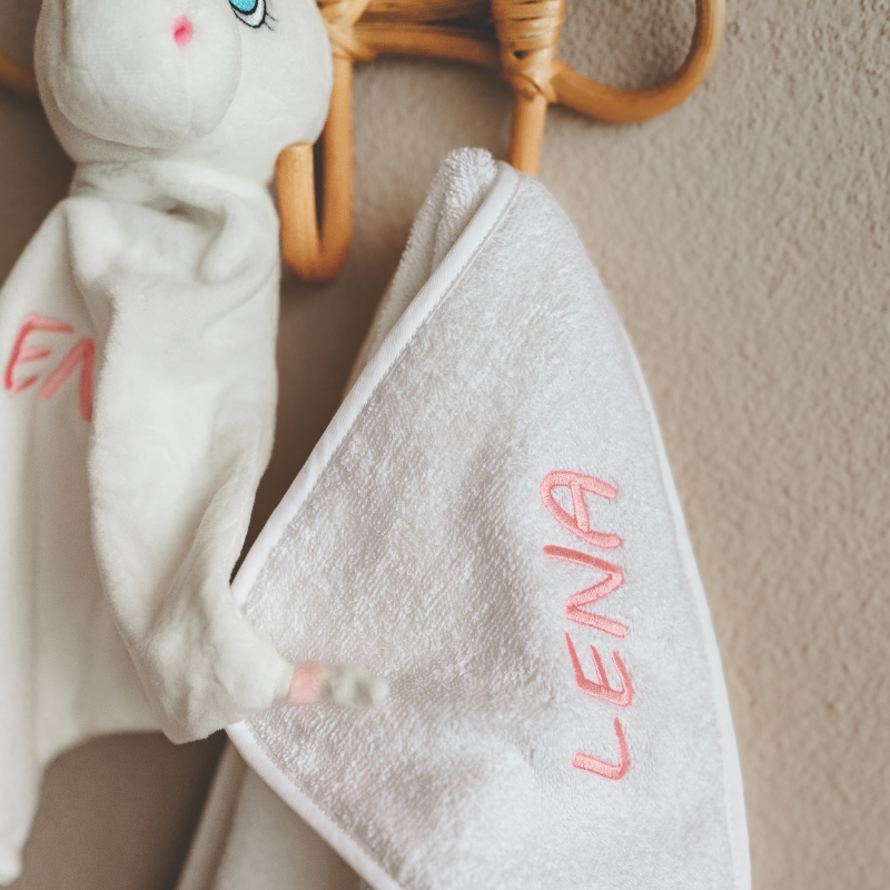 teddy, plush, baby, towel, bandana?