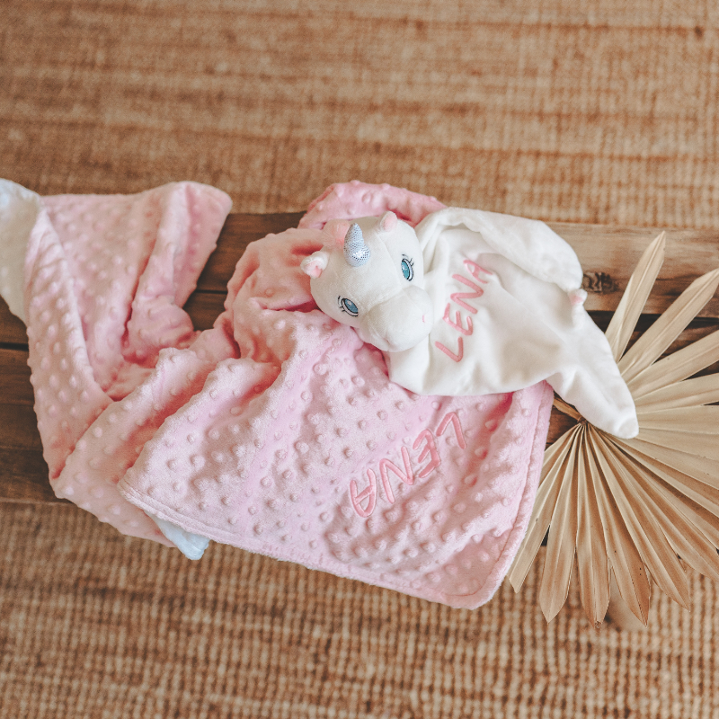 Baby-Decke, Pinkes-Blanket, Minky-Textur, Einhorn-Plüsch, Baby-Wohlfühldecke