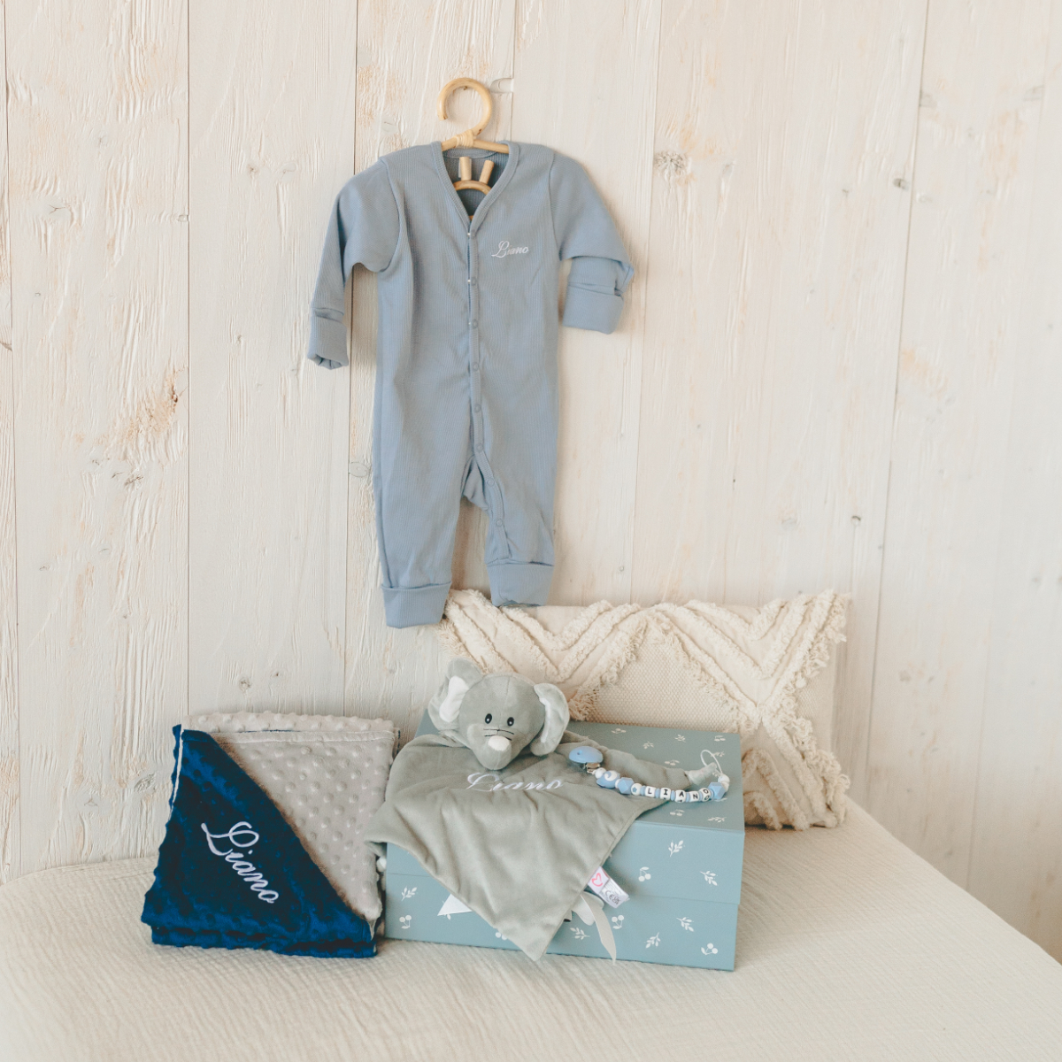 Baby-Overall, Langenärmeliger Overall, Fußabdeckung onesie, Blaugrau, Babyzubehör