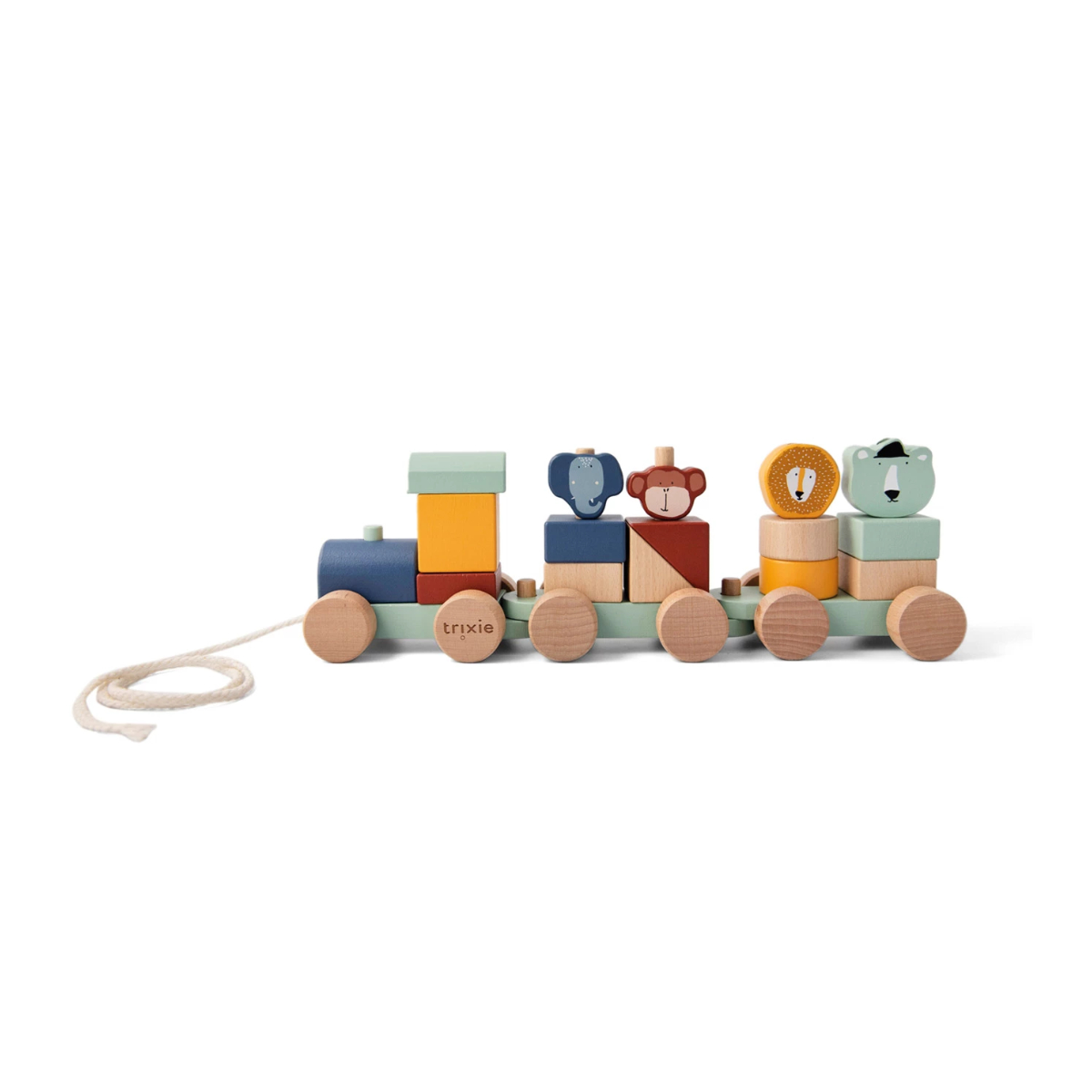 Holzspielzeug, Holzauto, Kinderzug, buntes Set, Rope Zug