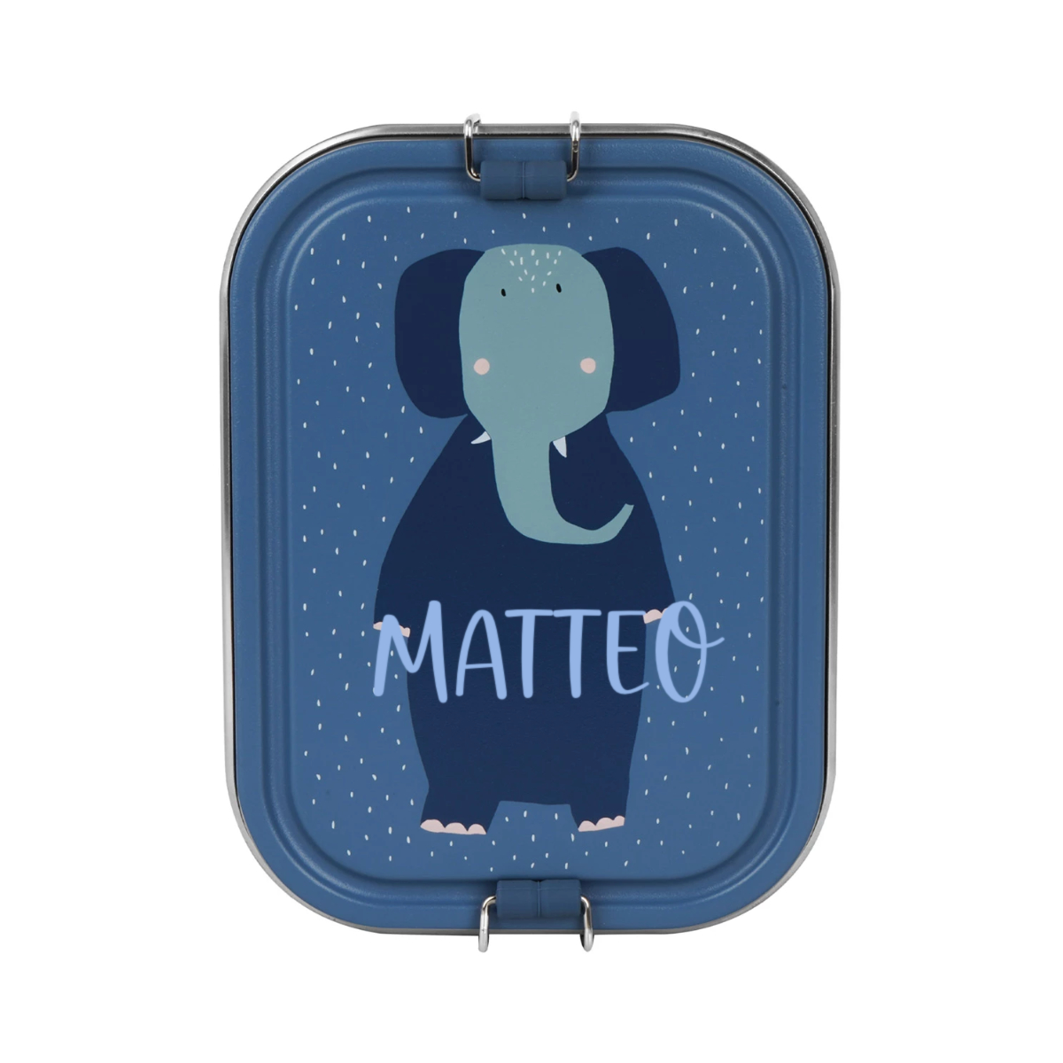 Kinderbox, Elefant, Blau, Musterpunkte, Personalisierbar