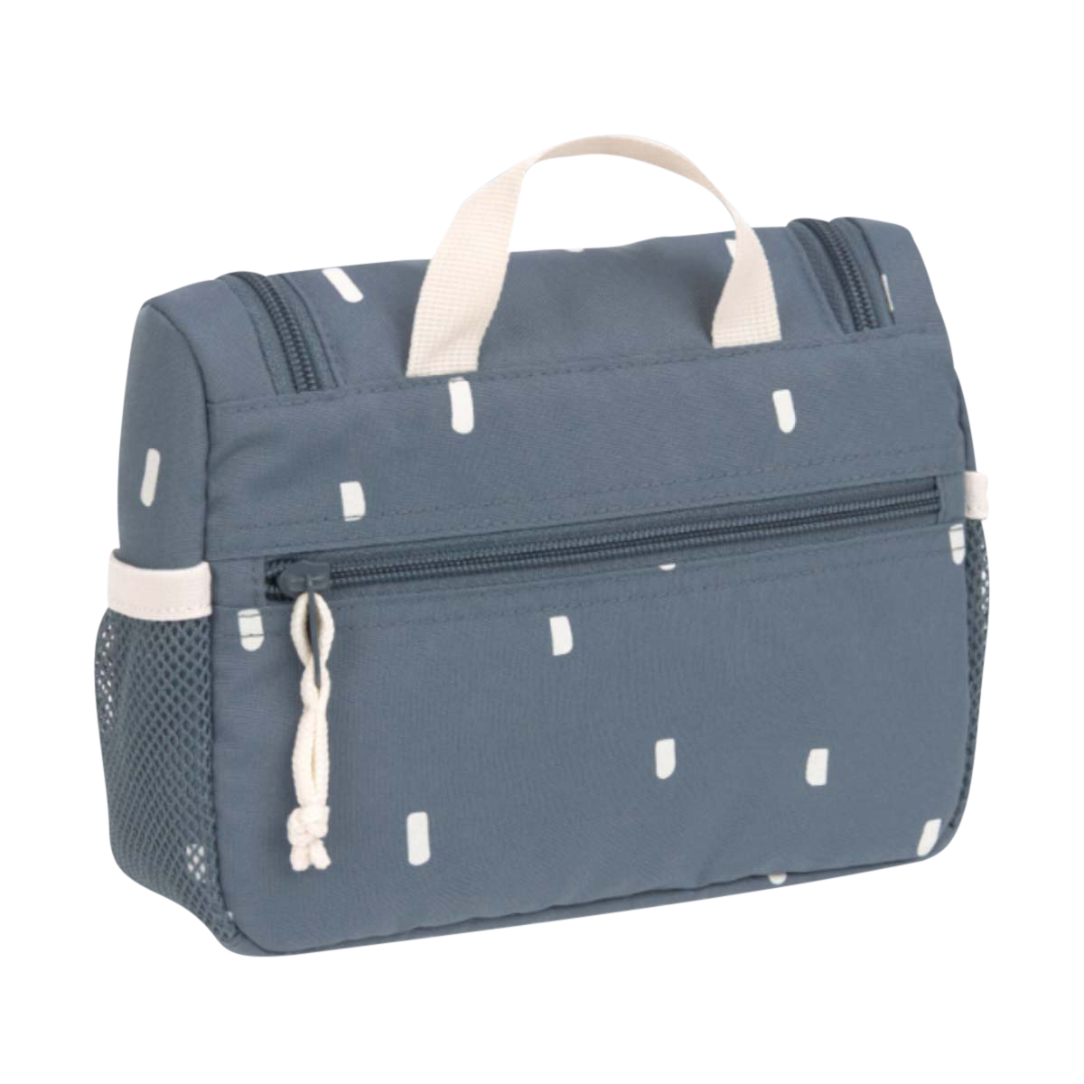 Kulturbeutel, Waschtasche, Reiseaufbewahrung, Mesh-Seitentasche, Gepunktetes Muster