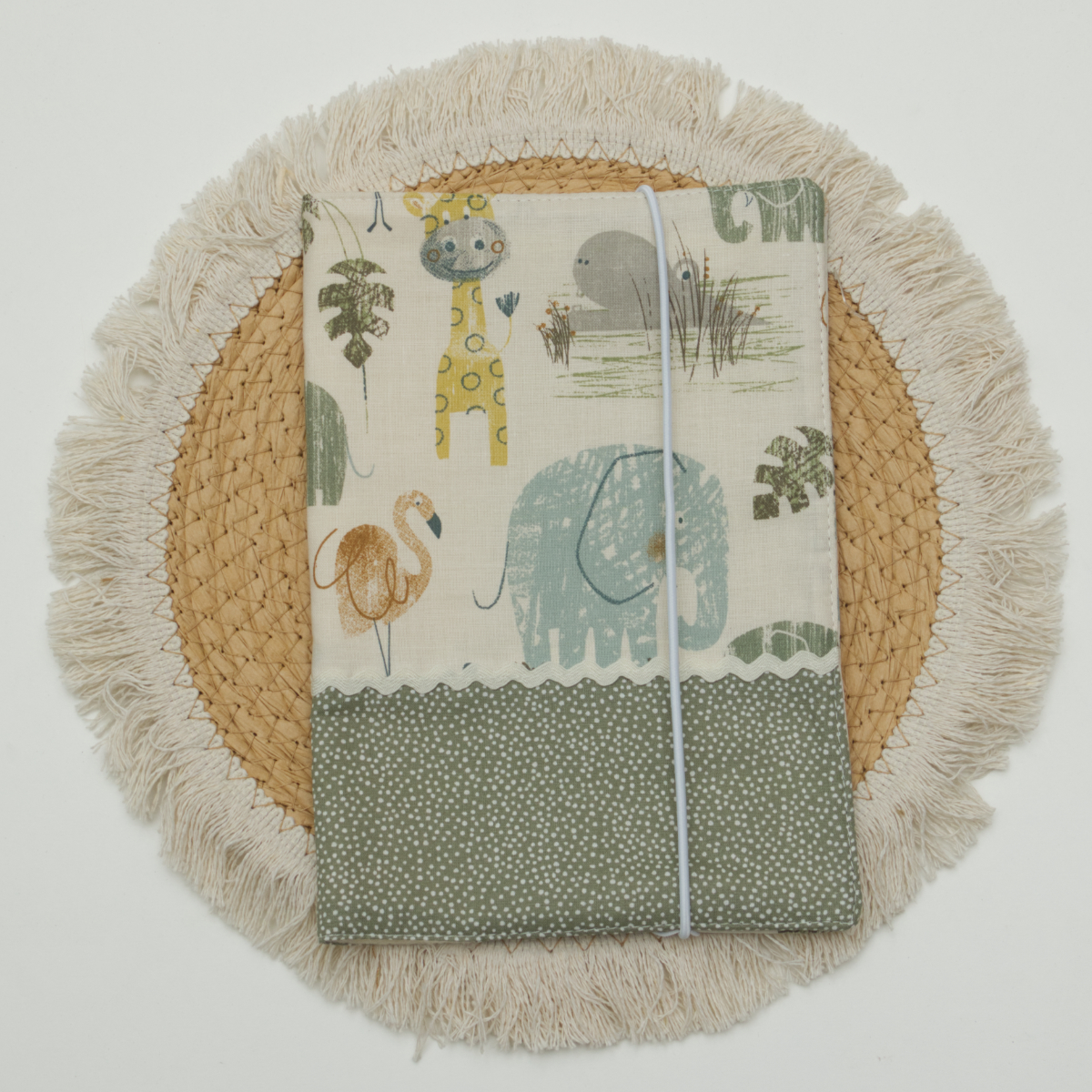Notebook, Journal, Elefant Muster, Tierisches Muster, Elastischer Verschluss