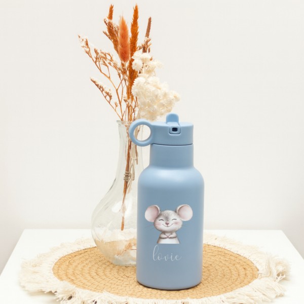 Kinder Trinkflasche Mäuschen 350 ml, Blue