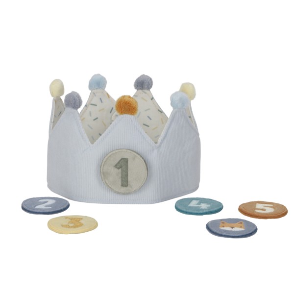 Couronne d&#039;anniversaire avec chiffres bleu, Little Dutch