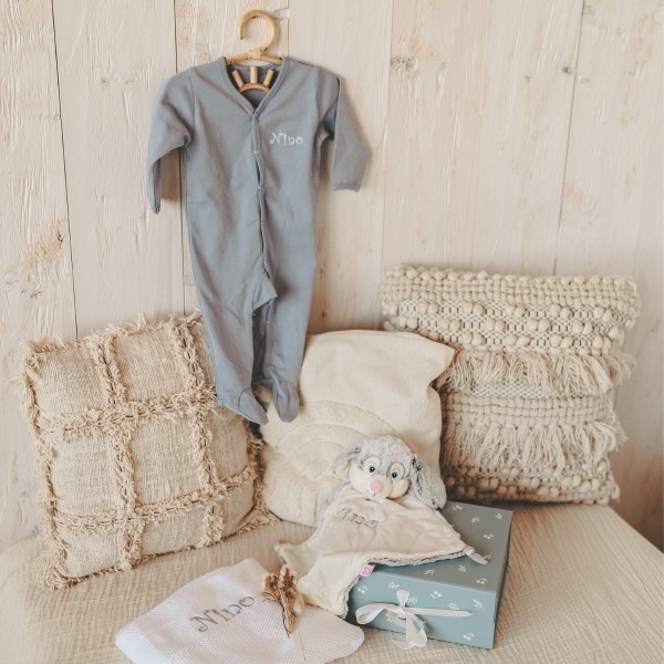 Set cadeau pour bébé Dors bien, lapin bleu
