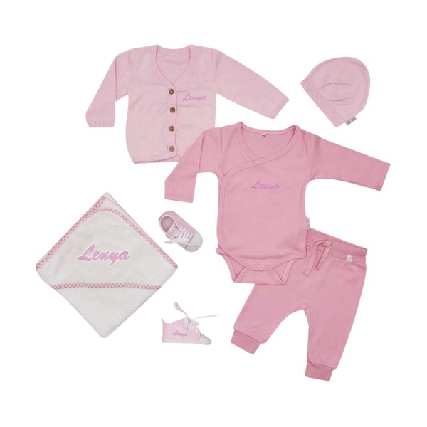 Body, Trousers &amp; Shoes with Jacket, Bonnet &amp; Hooded Towel, Pink