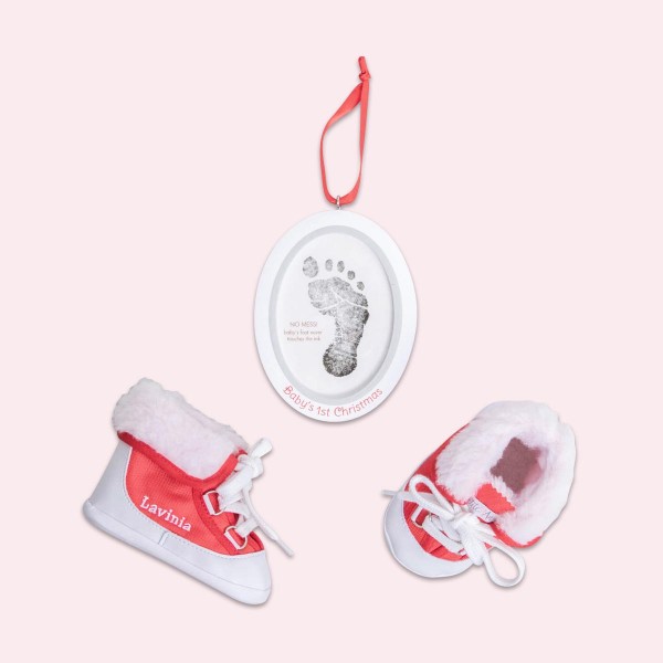 Baby boots, Red and frame