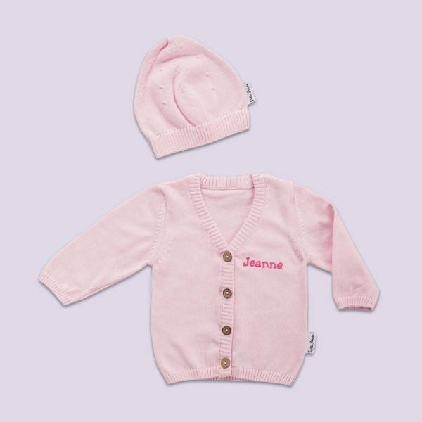 Pullover und Mütze, Rosa, 1