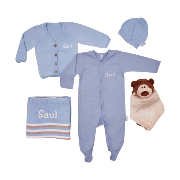 Baby Geschenkset Little You, Bär Blau