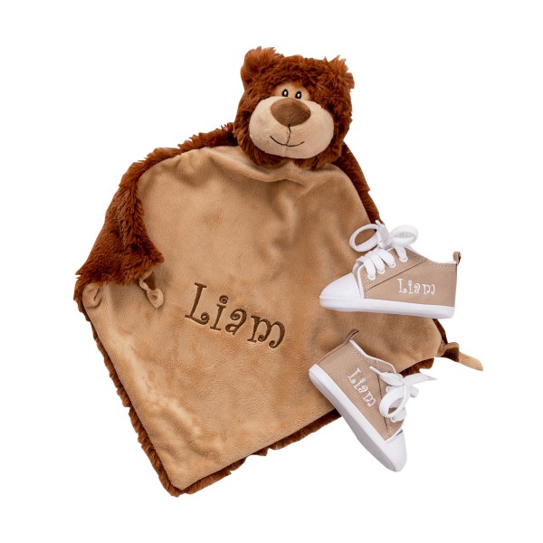 Security blanket &amp; booties, Classic Babyset | Personalised