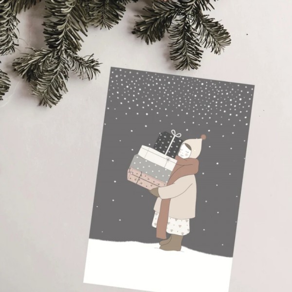 Carte de vœux de Noël &#039;&#039;Doux cadeaux&#039;&#039;