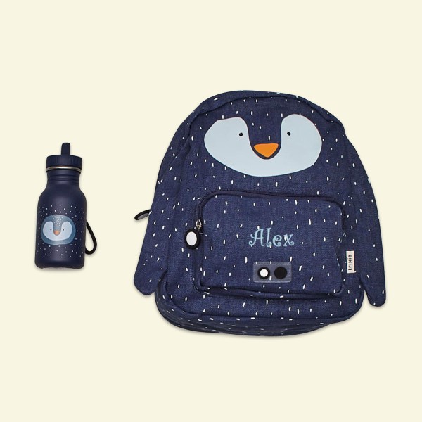 Rucksack & Trinkflasche, Herr Pinguin, 1