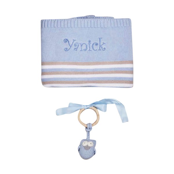 Coffret tout au crochet &quot;Hibou&quot; - Bleu