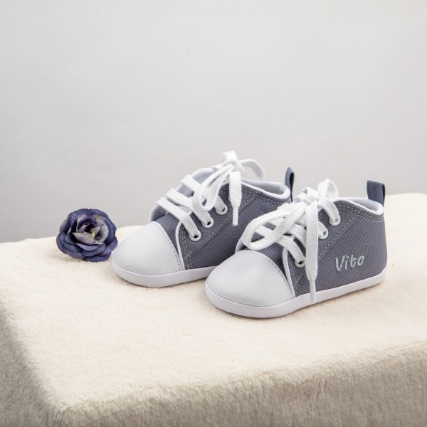 Chaussures bébé, gris perle
