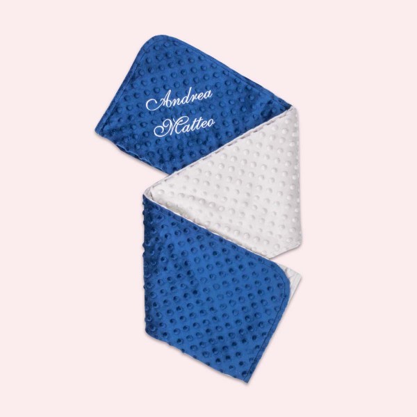 Babydecke, Zweifarbige Navy, Minky, 1