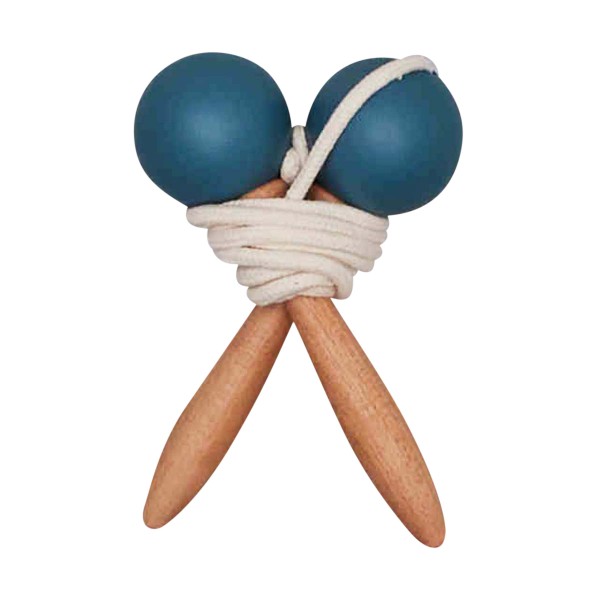 Corde à sauter, bois, bleu