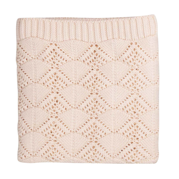 Knitted Vintage Blanket, Ecru