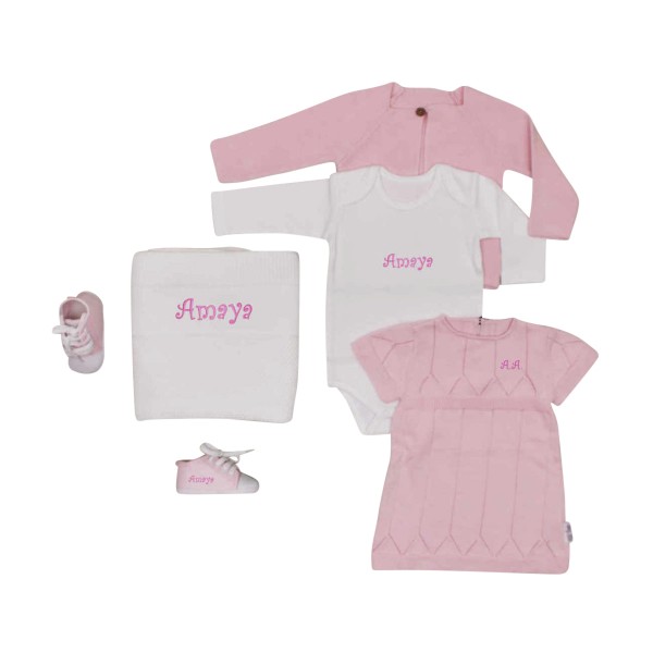 Coffret tricot &quot;Luxe&quot;, rose
