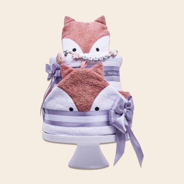 Diaper Cake Medium, bath time - Master Fox